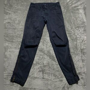 Mother Jeans Misfit Joggers Womens 25 Blue Mid Rise Tapered Pants Zipper Ankle